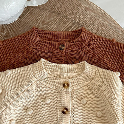 Infant Girls Long Sleeve Embroidery Knitted Cardigan childrensterritory