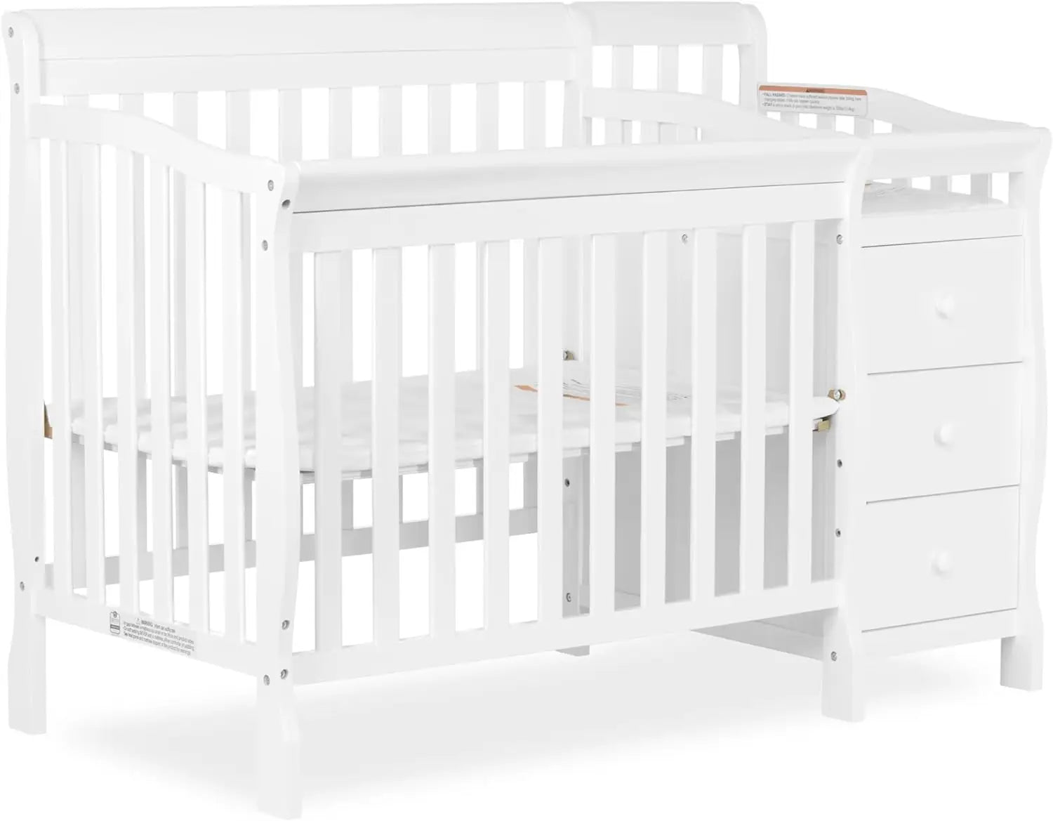Steel Grey 3-in-1 Changing Table and Full-Size Crib Combo