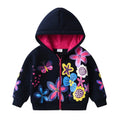 Floral Print Warm Zipper Hoodie for Kids Girls childrensterritory