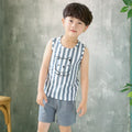 Kid Boy Girl Cartoon Design Sleeveless Cotton Vest and Pajamas Sets childrensterritory