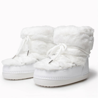 Fluffy Faux Fur Middle Calf Platform Snow Boots for Women childrensterritory