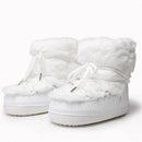 Fluffy Faux Fur Middle Calf Platform Snow Boots for Women childrensterritory