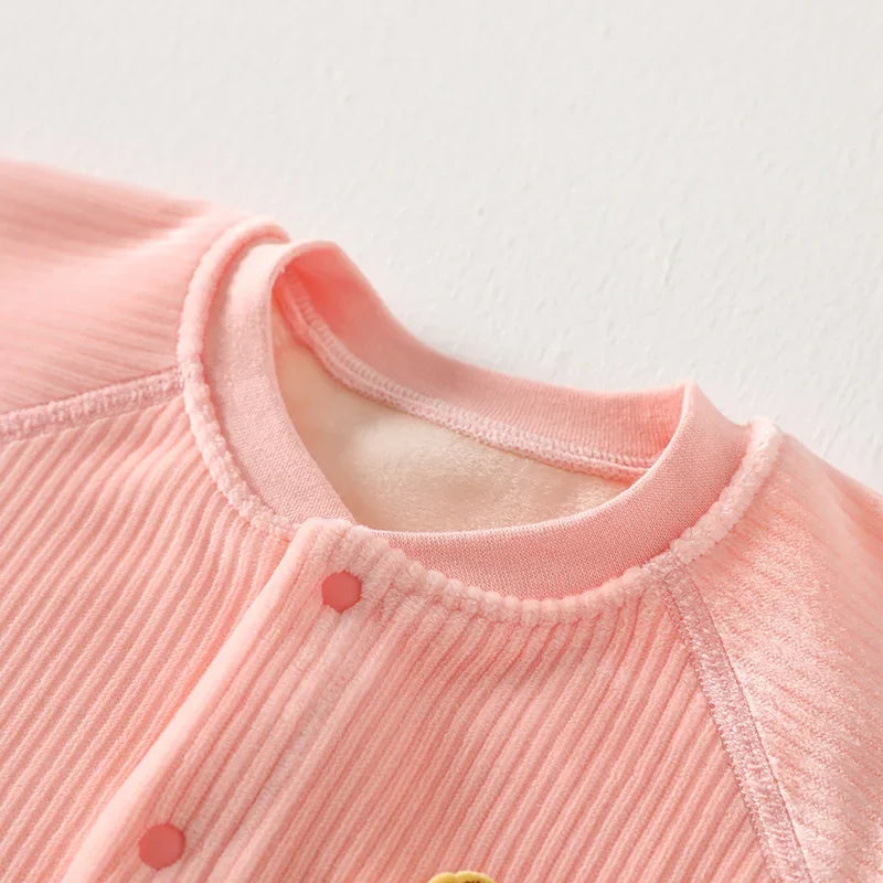 Baby Kids Cartoon Design Casual Warm Bodysuit