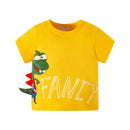 Green Cartoon Frog Print Summer T-Shirts for Kids