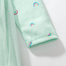 Long Sleeves Rainbow Design Girls Mesh Dress childrensterritory