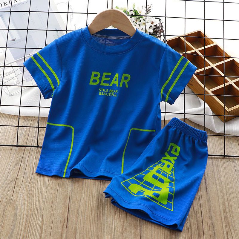 Kids Printed 2PCS Sports T-Shirt and Shorts Set for Summer childrensterritory