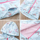 Stylish Rainbow and Unicorn Print Hooded Windbreaker for Kids childrensterritory