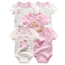 Short Sleeves Cartoon Print Soft Bodysuits For Baby Boys And Girls childrensterritory