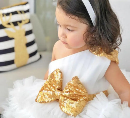 Baby/Kid Girls Shiny Sequins Tutu Party Gown with Headbow childrensterritory