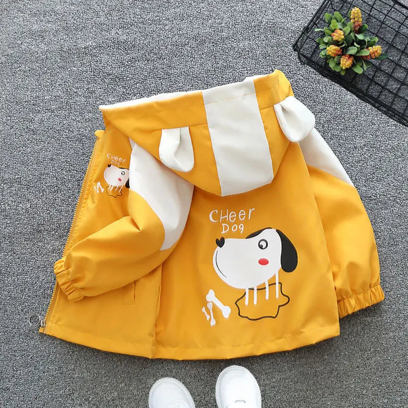 Boys' Cartoon Print Long-Sleeved Winter Jackets