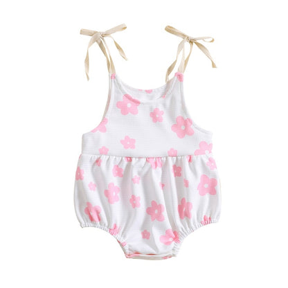 Baby Girl Floral Print Sleeveless Summer Bodysuit childrensterritory