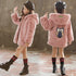 Faux Fur Long Sleeve Hooded Warm Long Coat For Girls childrensterritory