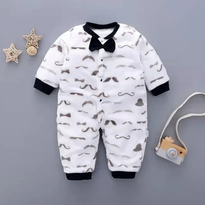 Soft Flannel Warm Printed Baby Romper for Winter