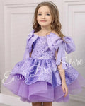 Sleeveless Bow Design Fluffy Girls' Birthday Party Dresses childrensterritory