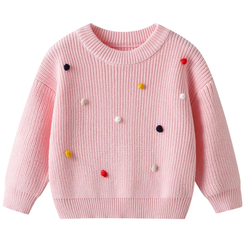Girls' Long-Sleeved Casual Winter Pullover Sweater