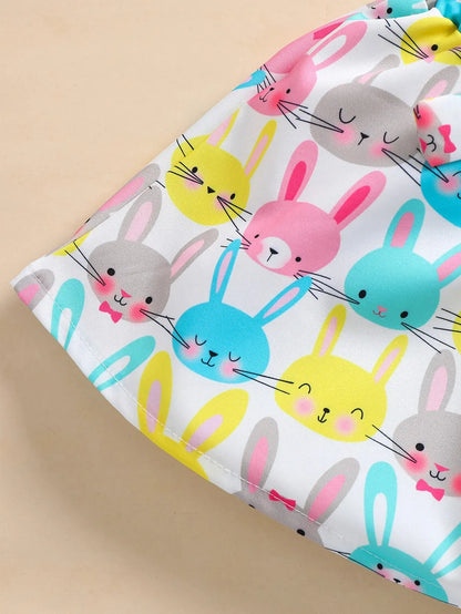 "Happy Easter" Print Little Girls Summer T-shirt &amp; Skirt Set childrensterritory