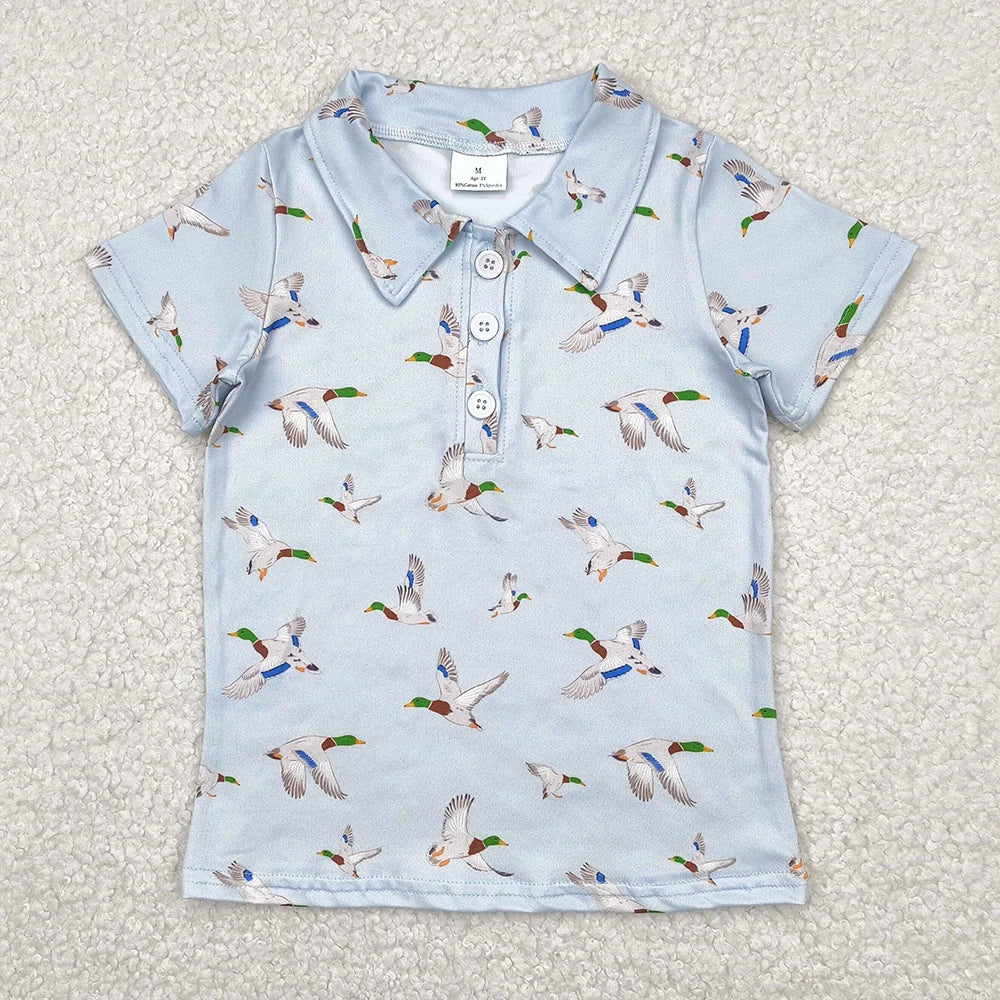 Kids Stylish Printed Boys Short Sleeves Polo T-Shirts for Summer childrensterritory