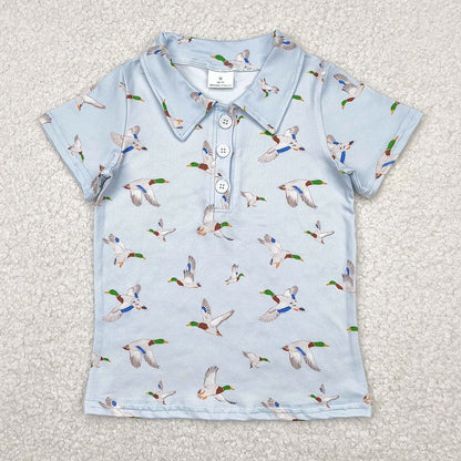 Kids Stylish Printed Boys Short Sleeves Polo T-Shirts for Summer childrensterritory