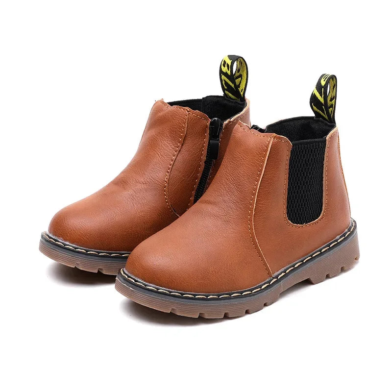 Infant Winter Warm Chelsea Design Leather Boots childrensterritory