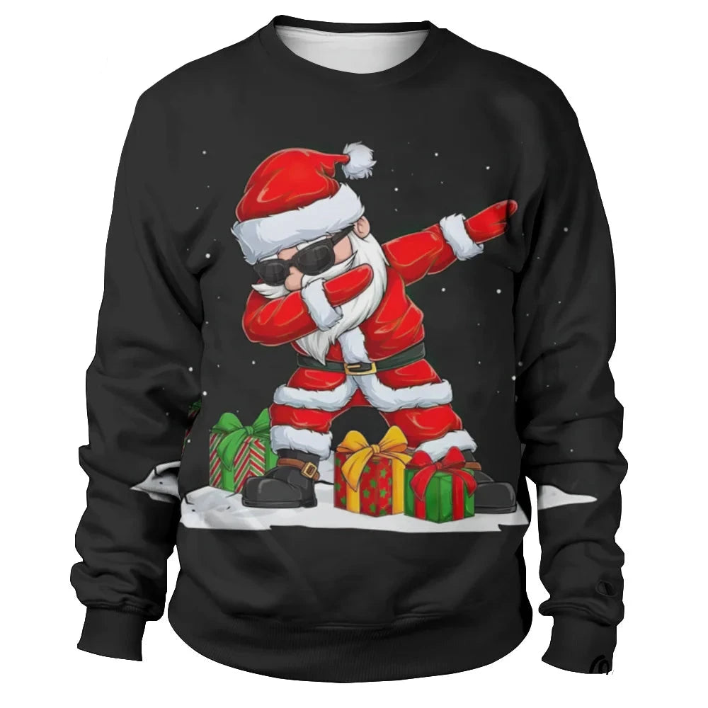 Funny Santa Claus Printed Sweatshirts For Men childrensterritory