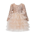 Kids Girls Sequined Layered Tulle Princess Party Dresses