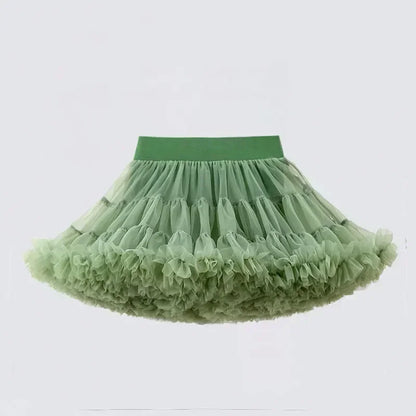 Little Girls Solid Colors Fluffy Chiffon Tutu Skirts childrensterritory