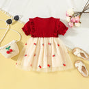 Baby Girls Bow Design Short Sleeves Summer Dresses