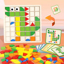 3D Geometric Shape 120Pcs Wooden Mosaic Puzzle Toy childrensterritory
