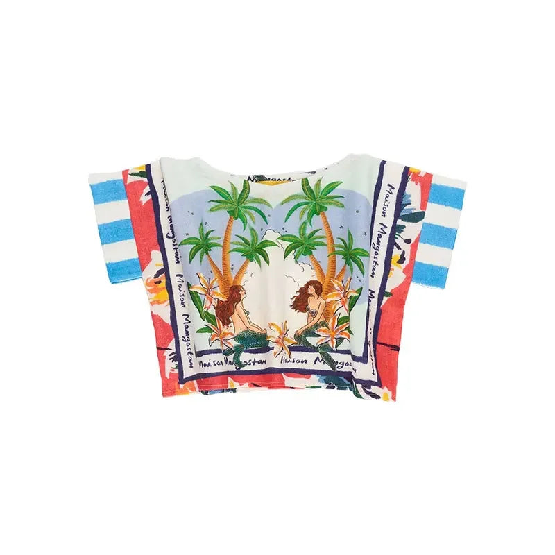 Letter and Cartoon Print Kids Casual Summer Clothes Set childrensterritory