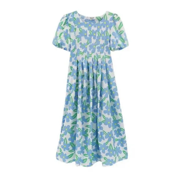 Floral Pattern Casual Style Girls Dresses for Summer