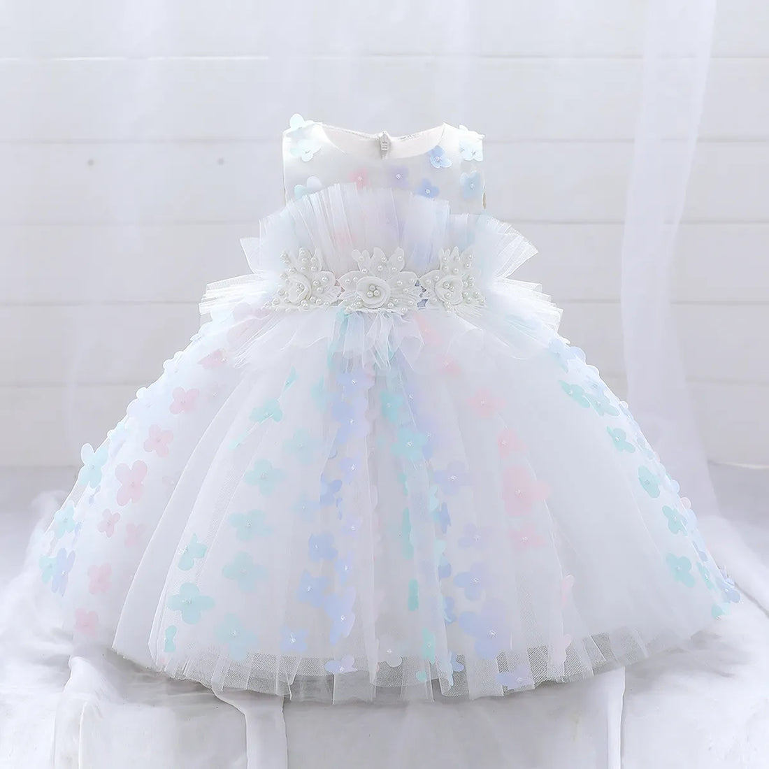 Elegant Bow Lace-Decorated Little Girls Tutu Party Dresses childrensterritory