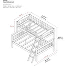 Solid Wood White Bunk Bed With Ladder and Guard Rail childrensterritory