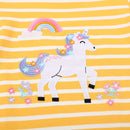 Rainbow Cartoon Unicorn Print Girls Summer T-Shirts childrensterritory