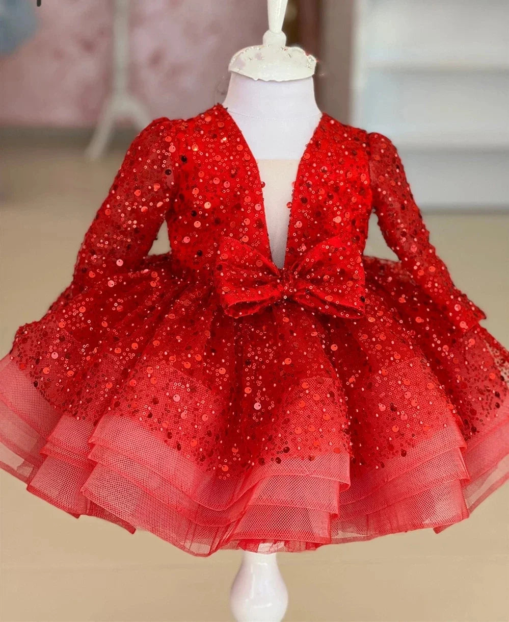 Baby/Kids Girls Sparkly Feather Birthday/Wedding Party Dresses