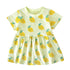 Fruit Print Little Girls Summer Holiday Cotton Dresses childrensterritory