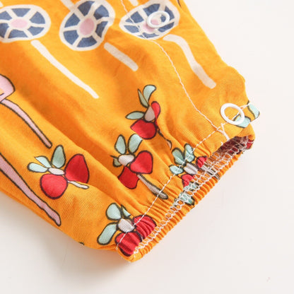 Floral Baby Girls Sleeveless Casual Cotton Jumpsuits childrensterritory