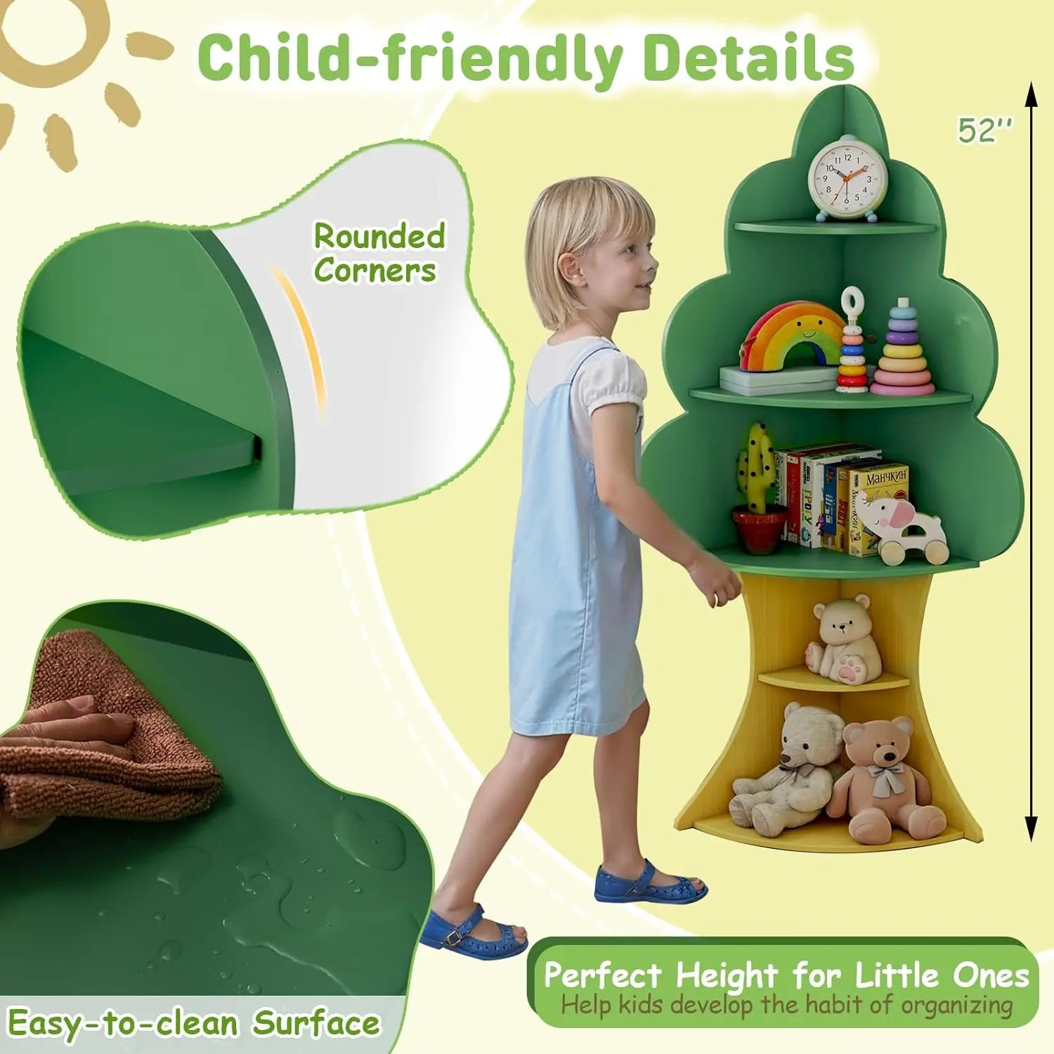 Multi-Functional Tree Design Bookshelf For Kids' Room