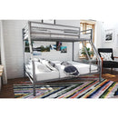 Sturdy Metal Frame Bunk Bed with Slats and Side Rails childrensterritory