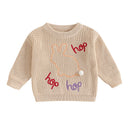 Infant Unisex Crewneck Bunny Applique Soft Knitwear childrensterritory