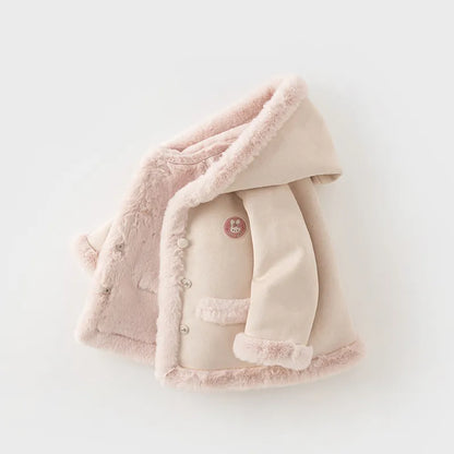 Kids Girls Boys Warm Fur Hooded Cowboy Winter Outerwear childrensterritory
