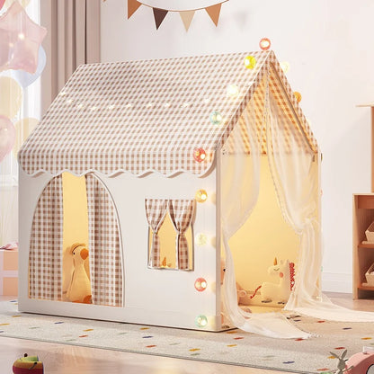 Kids Playhouse Large Indoor Play Tent With Longer Curtain