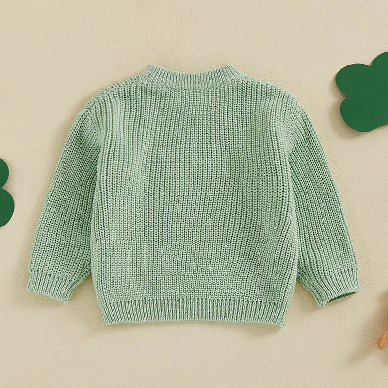 Toddler Clover Embroidery Adorable Pullover Tops childrensterritory