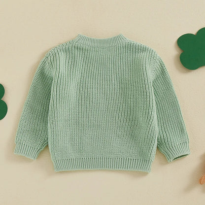 Toddler Clover Embroidery Adorable Pullover Tops childrensterritory