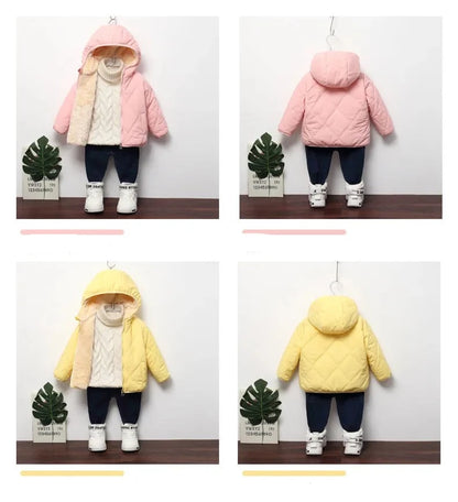 Winter Thicken Fur Hooded Warm Jackets For Kids Boys Girls childrensterritory