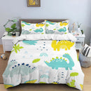 HD Cartoon Dinosaur Print Bedding Set for Kids Bed childrensterritory