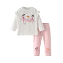 Cartoon Design Long Sleeve Girls 2pcs Fall Clothing Sets childrensterritory