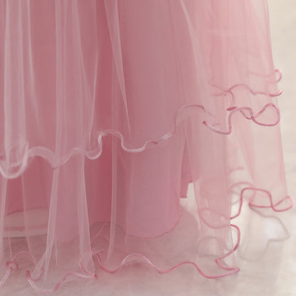Kids Girls Lace Embroidery Bridesmaid Party Dress childrensterritory
