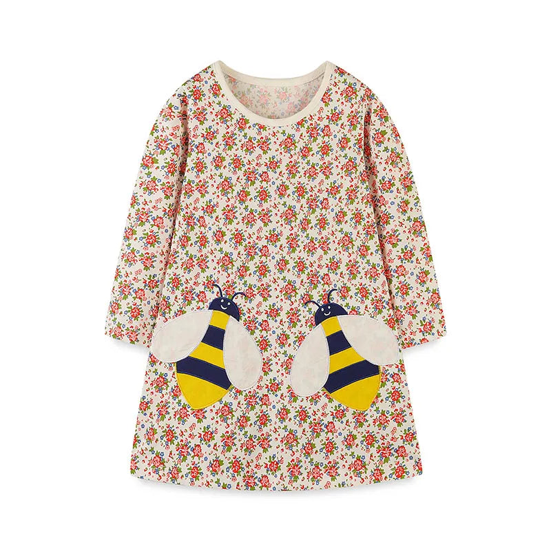 Kids Girls Pockets Pen Embroidery Preppy Style Dress childrensterritory