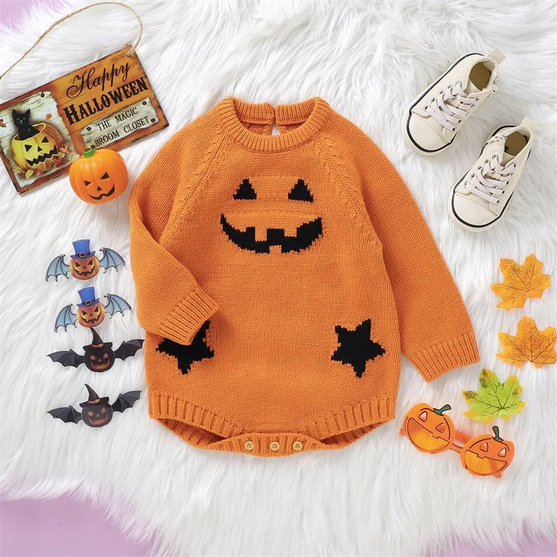 Knitted Acrylic Newborn Baby Halloween Bodysuit