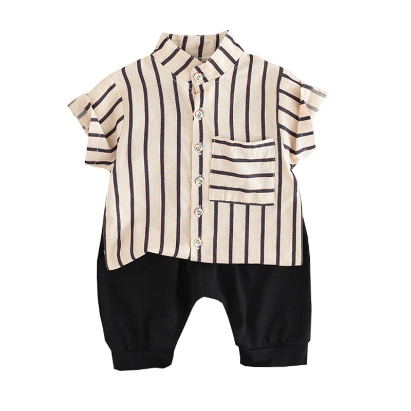 Baby Boys Striped Shirt and Shorts, Casual Outfit Sets childrensterritory